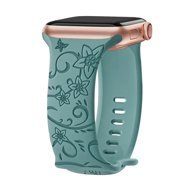 Elegant Floral Apple Watch Strap - Compatible with Series 10/9/8/Ultra