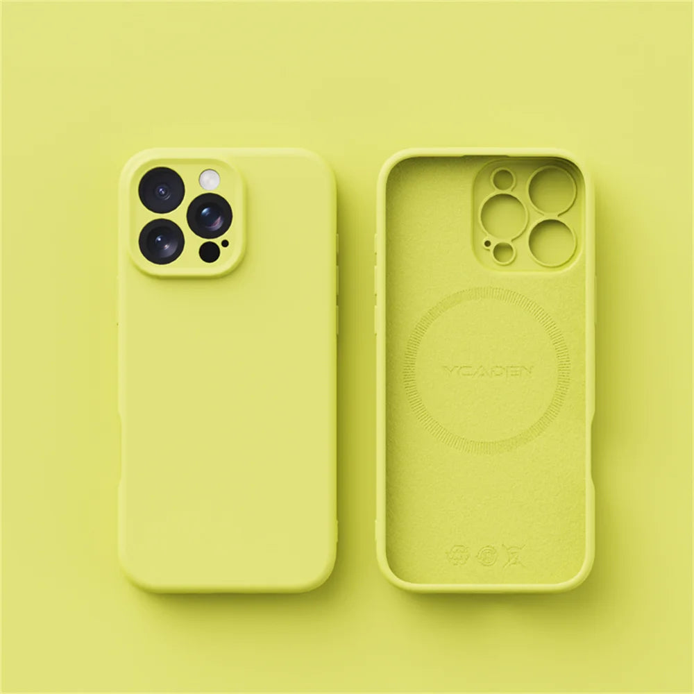 Liquid Silicone MagSafe Case for iPhone 13-16 – Smooth Skin Wireless Charging Cover