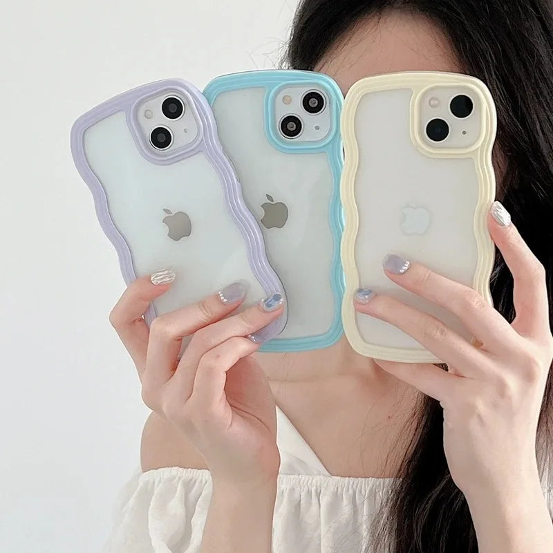 Clear Candy Wavy Lines Bumper Case