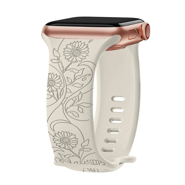 Elegant Floral Apple Watch Strap - Compatible with Series 10/9/8/Ultra