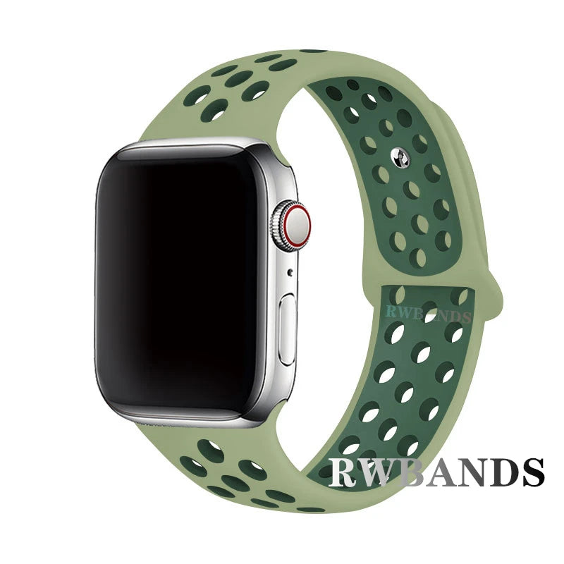 S port Strap for Apple Watch 38mm-49mm - Breathable Silicone Band for Series Ultra 2/10/9/8/SE (40mm 44mm 45mm)