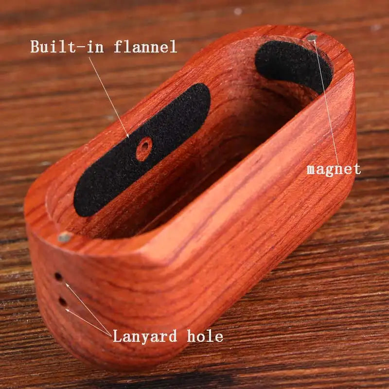 Handcrafted Wooden AirPods Protective Case – Compatible with AirPods Pro/1/2/3/4 + Free Lanyard