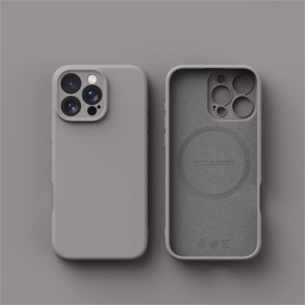 Liquid Silicone MagSafe Case for iPhone 13-16 – Smooth Skin Wireless Charging Cover