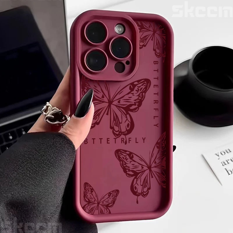 Aesthetic Pink Butterfly iPhone Cover
