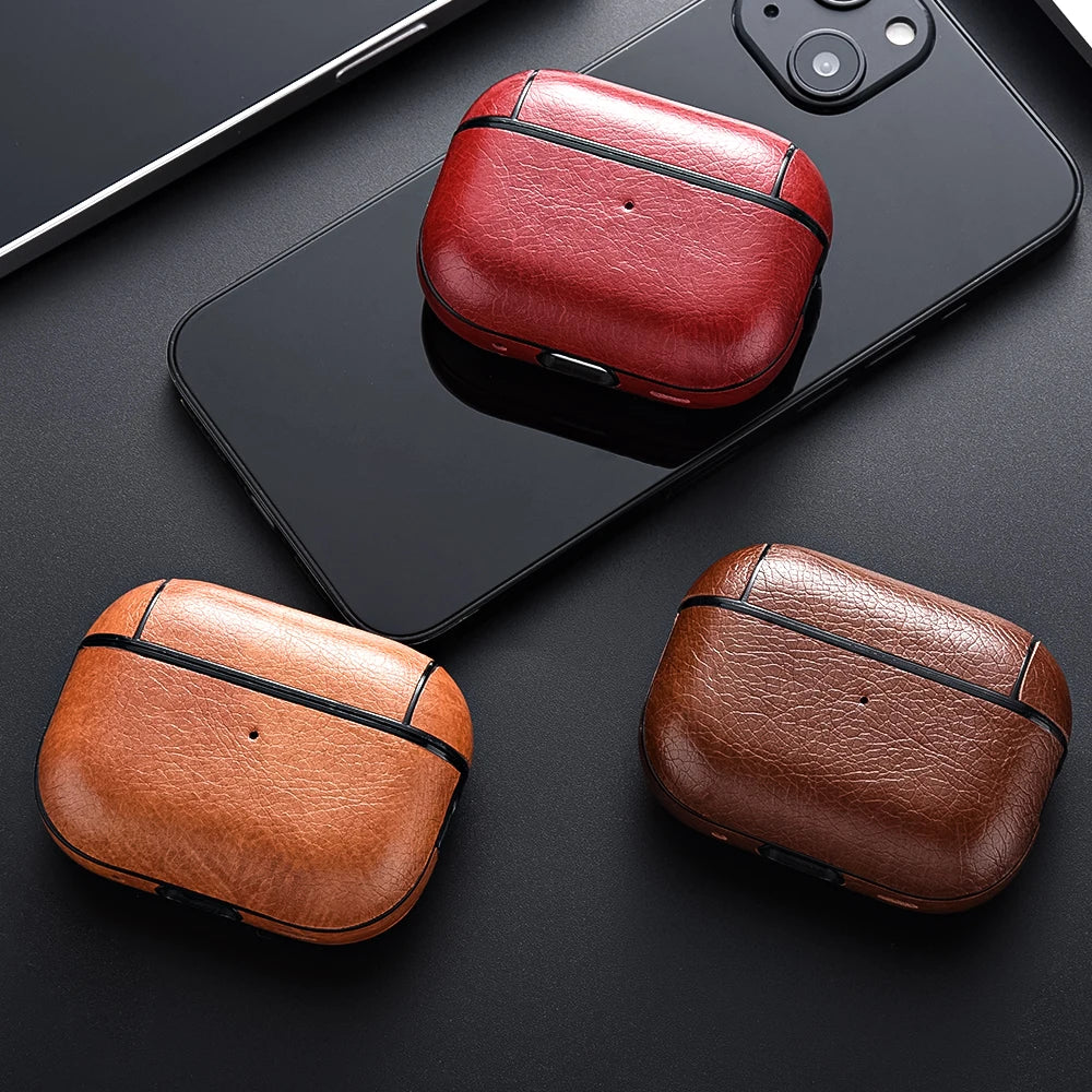 Leather AirPods Pro 2/3 Case - Premium Earphone Cover with USB-C Port