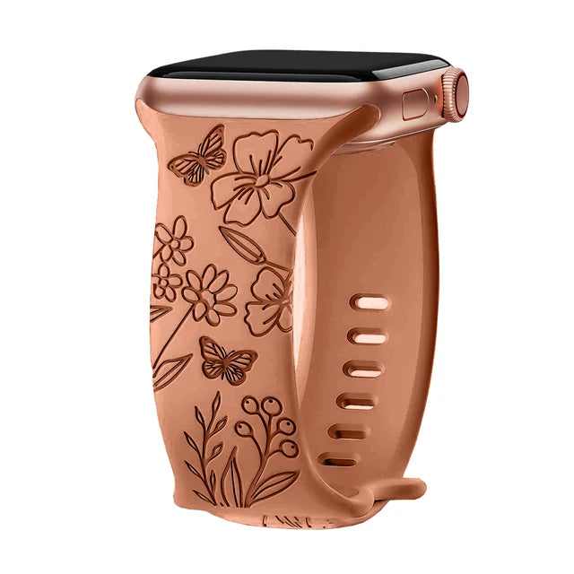 Elegant Floral Apple Watch Strap - Compatible with Series 10/9/8/Ultra