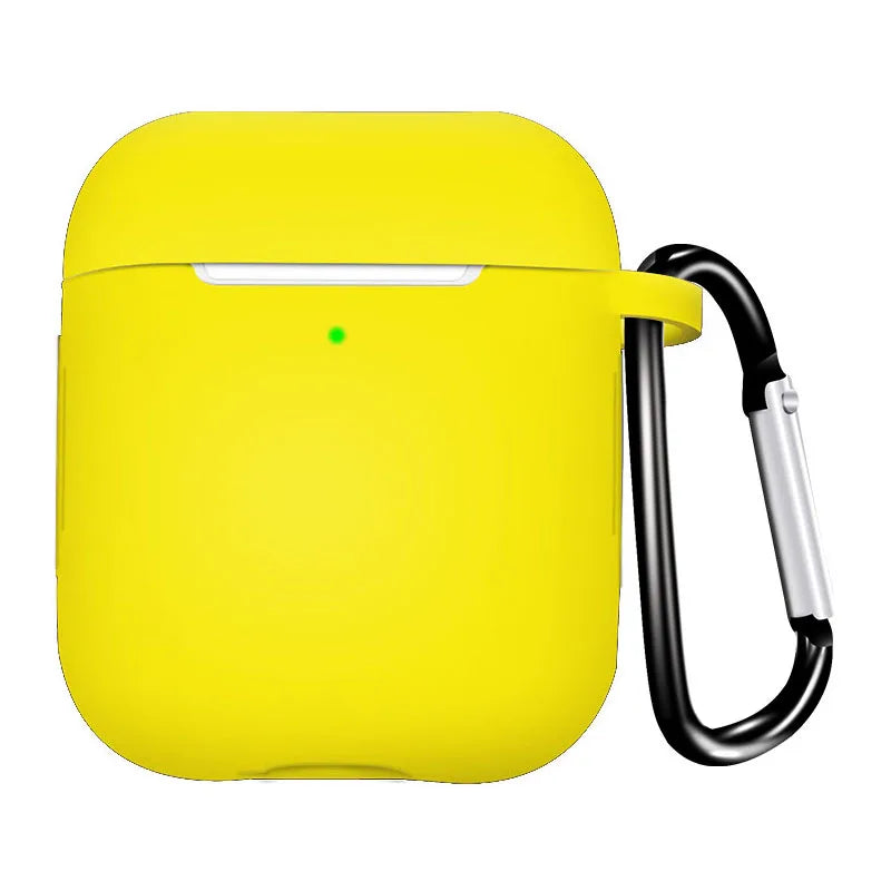 Soft Silicone Case for AirPods 1/2 – Protective Cover with Hook