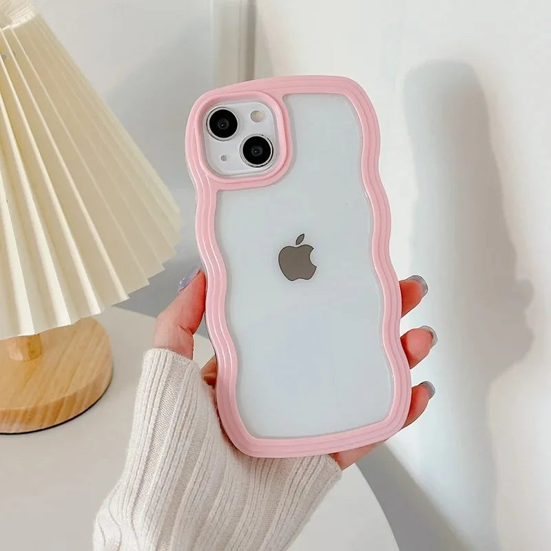 Clear Candy Wavy Lines Bumper Case