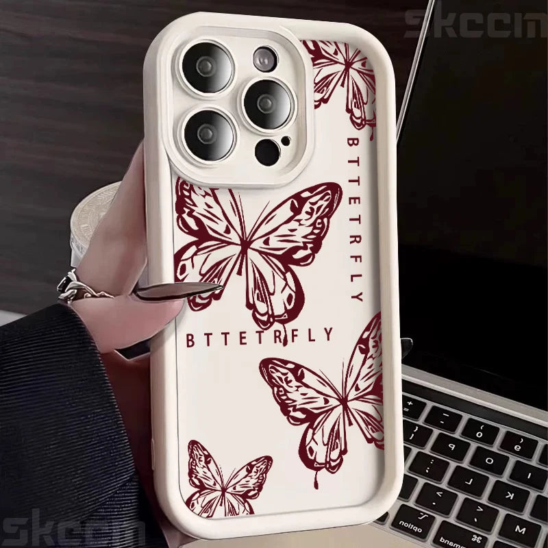 Aesthetic Pink Butterfly iPhone Cover