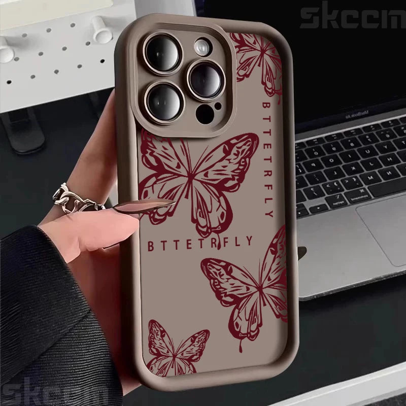 Aesthetic Pink Butterfly iPhone Cover