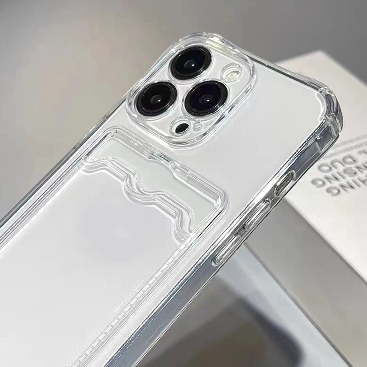 Ultra Thin Clear iPhone Case - Shockproof with Back Card Slot (6-15 Models)