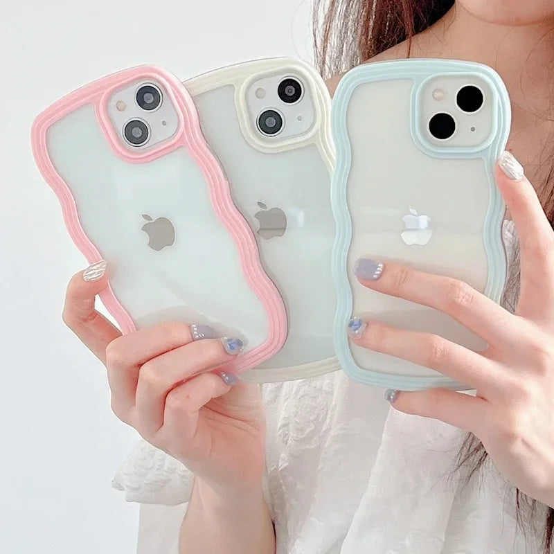 Clear Candy Wavy Lines Bumper Case