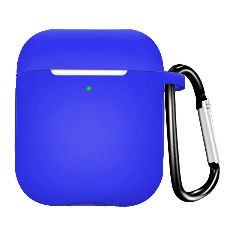 Soft Silicone Case for AirPods 1/2 – Protective Cover with Hook
