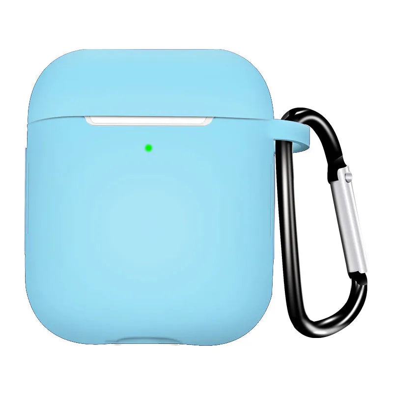 Soft Silicone Case for AirPods 1/2 – Protective Cover with Hook