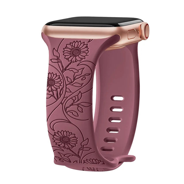 Elegant Floral Apple Watch Strap - Compatible with Series 10/9/8/Ultra