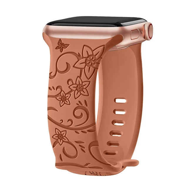 Elegant Floral Apple Watch Strap - Compatible with Series 10/9/8/Ultra
