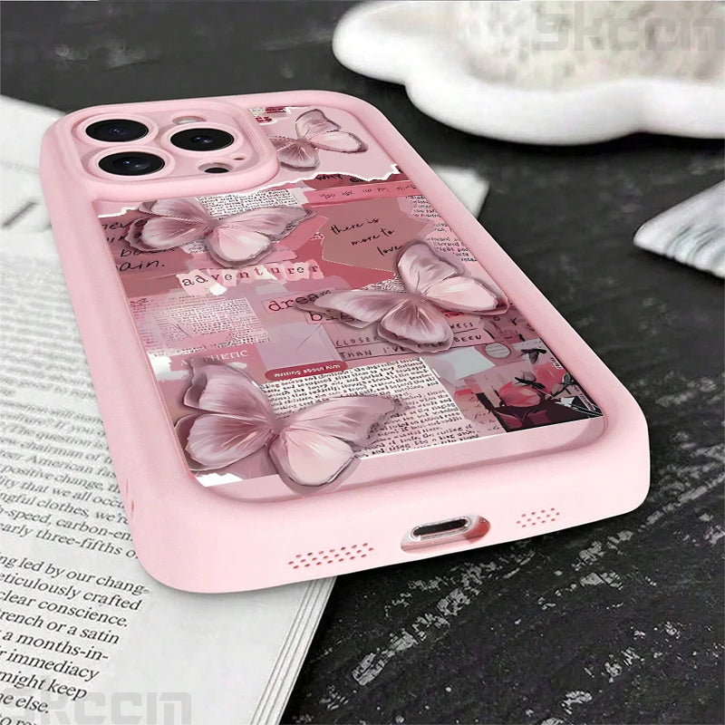 Aesthetic Pink Butterfly iPhone Cover