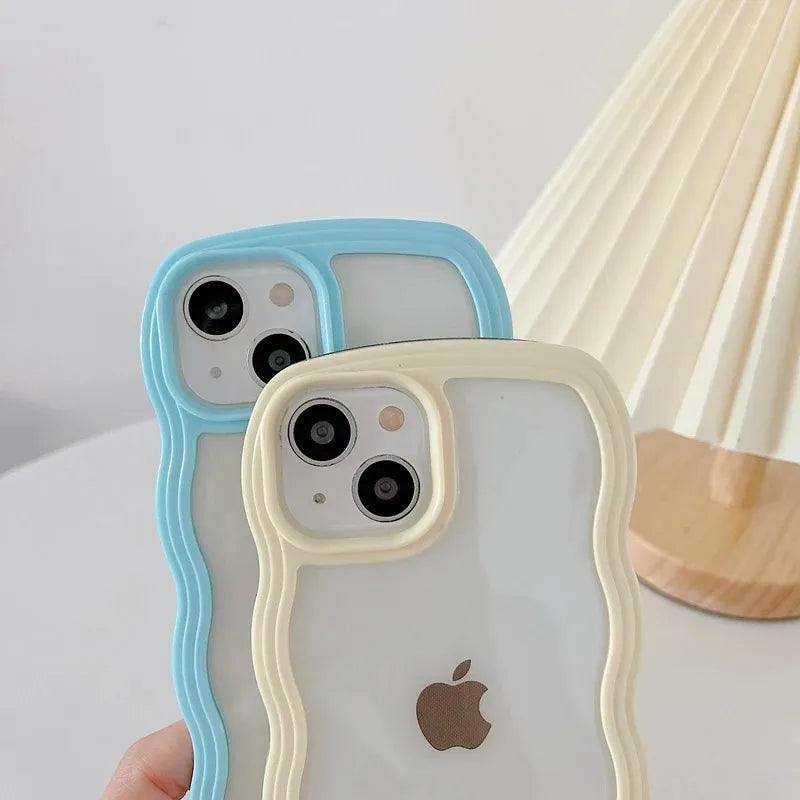 Clear Candy Wavy Lines Bumper Case