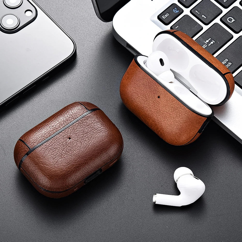 Leather AirPods Pro 2/3 Case - Premium Earphone Cover with USB-C Port