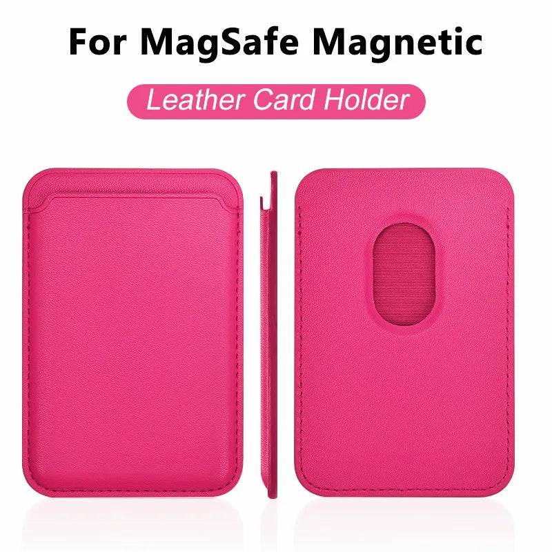 Magnetic Leather Wallet Case for iPhone 15 Pro Max/14/13 – Magsafe Card Holder & Phone Cover (6 Cards)