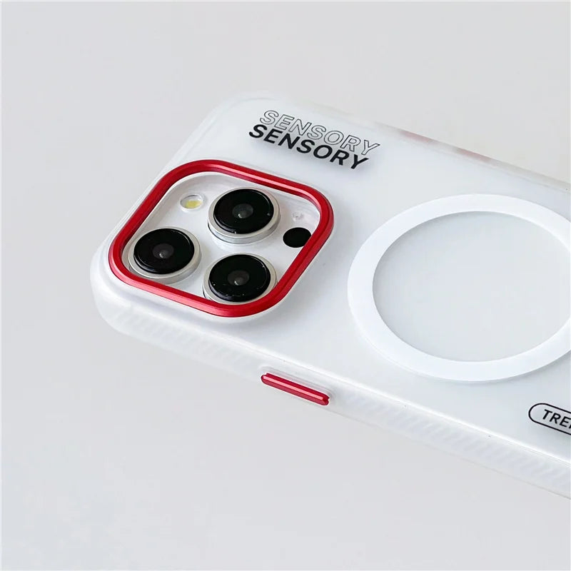 MagSafe Magnetic Case – Shockproof Armor Design with Metal Lens Cover & Matte Finish
