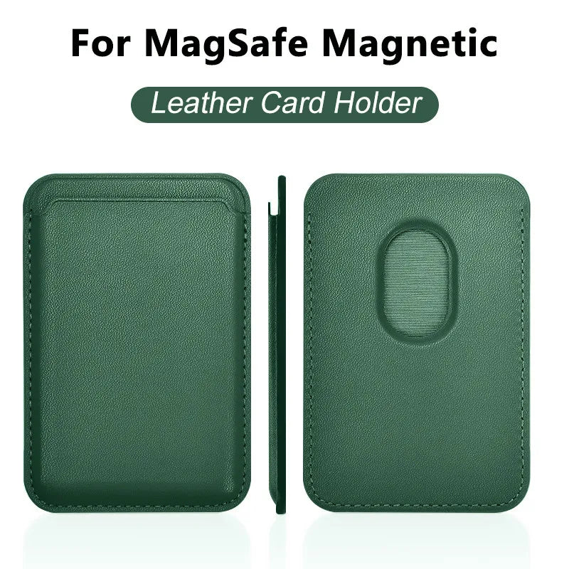 Magnetic Leather Wallet Case for iPhone 15 Pro Max/14/13 – Magsafe Card Holder & Phone Cover (6 Cards)