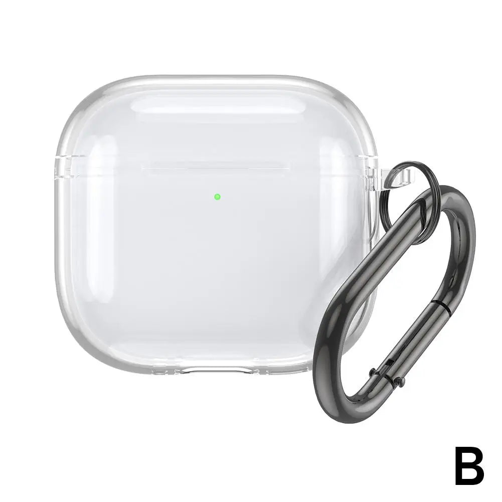 AirPods 4 Case Cover – Translucent Slim Sleeve with Carabiner