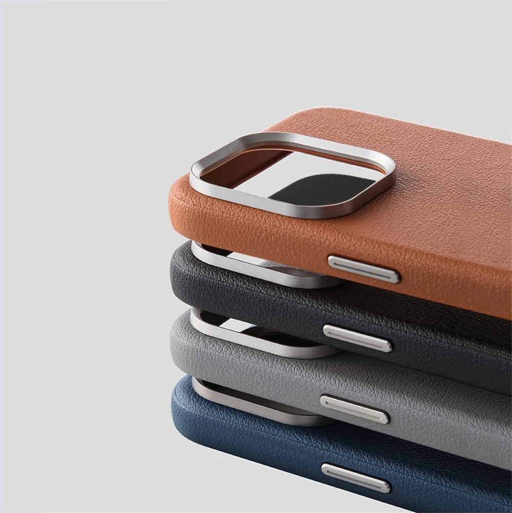 Leather Magnetic MagSafe Case for iPhone 14–16 Pro Max – Slim & Shockproof
