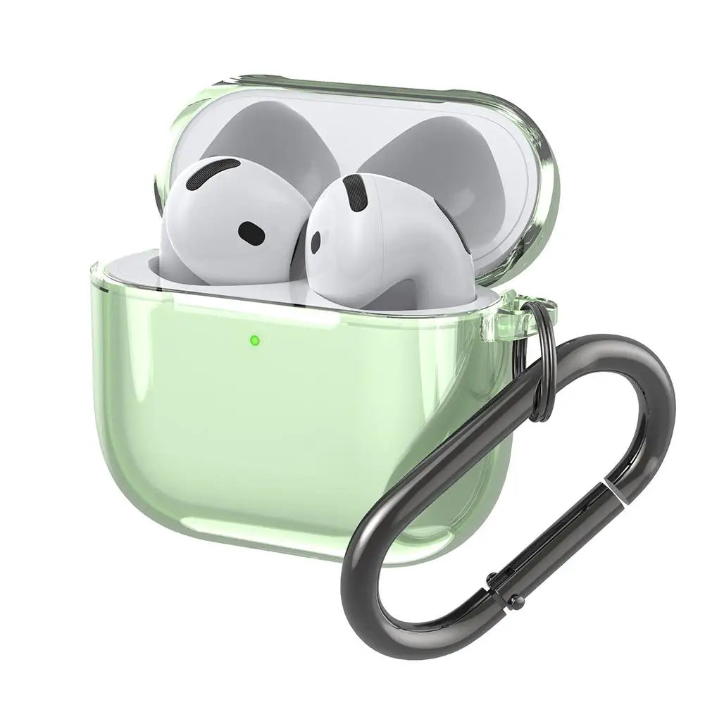 AirPods 4 Case Cover – Translucent Slim Sleeve with Carabiner