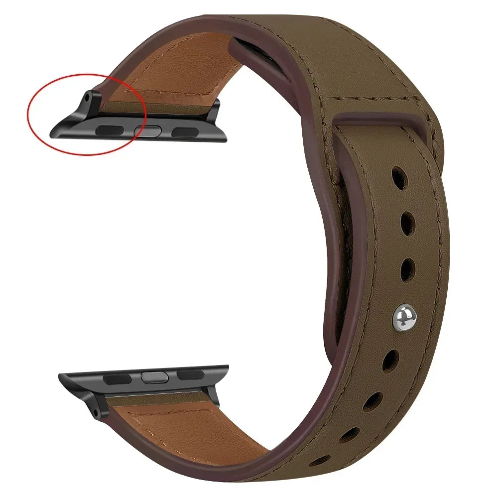 Premium Leather Strap - Compatible Apple Watch Series 3-9/SE/Ultra (All Sizes)
