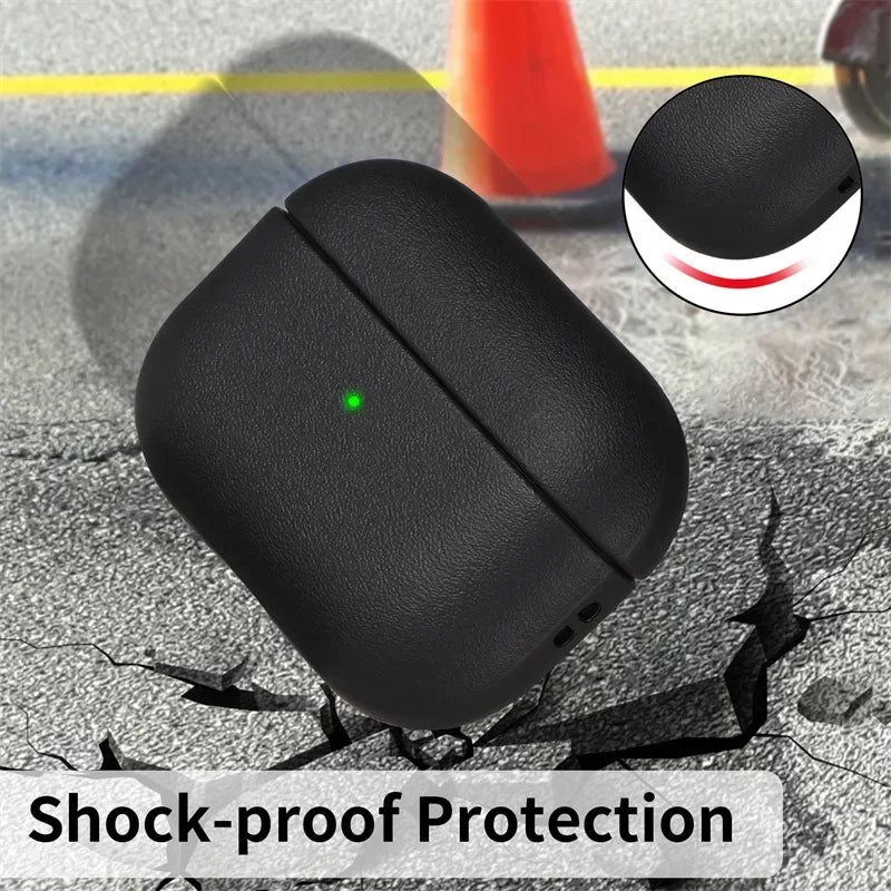 Leather AirPods Pro 2 Case - Premium Cover for AirPods 3/4 & Pro (USB-C) - Protective Bluetooth Earphone Shell