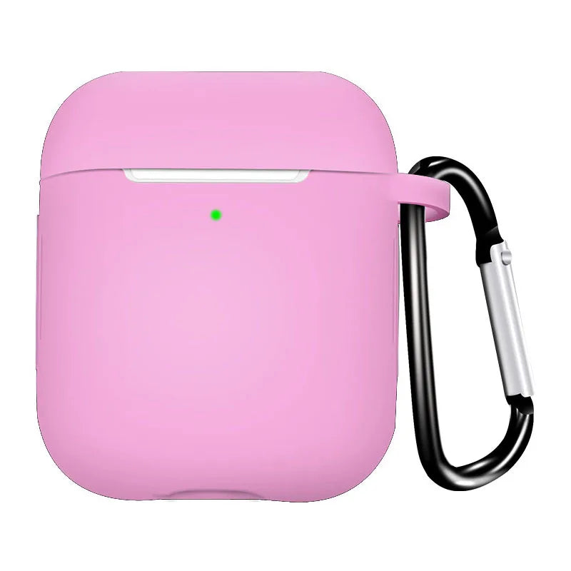 Soft Silicone Case for AirPods 1/2 – Protective Cover with Hook