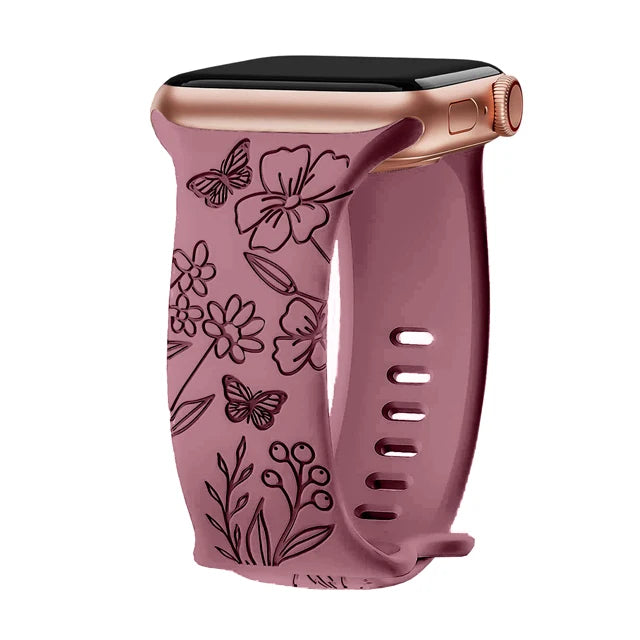 Elegant Floral Apple Watch Strap - Compatible with Series 10/9/8/Ultra
