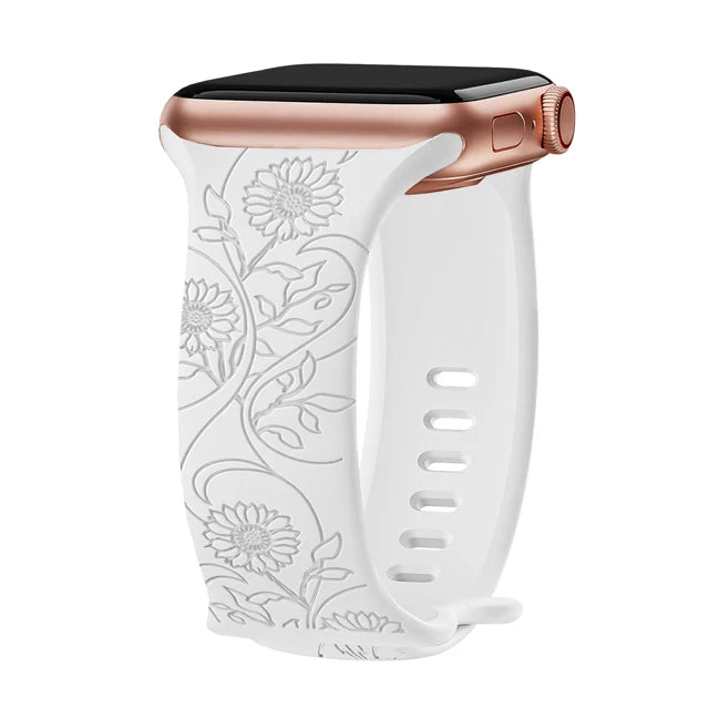 Elegant Floral Apple Watch Strap - Compatible with Series 10/9/8/Ultra