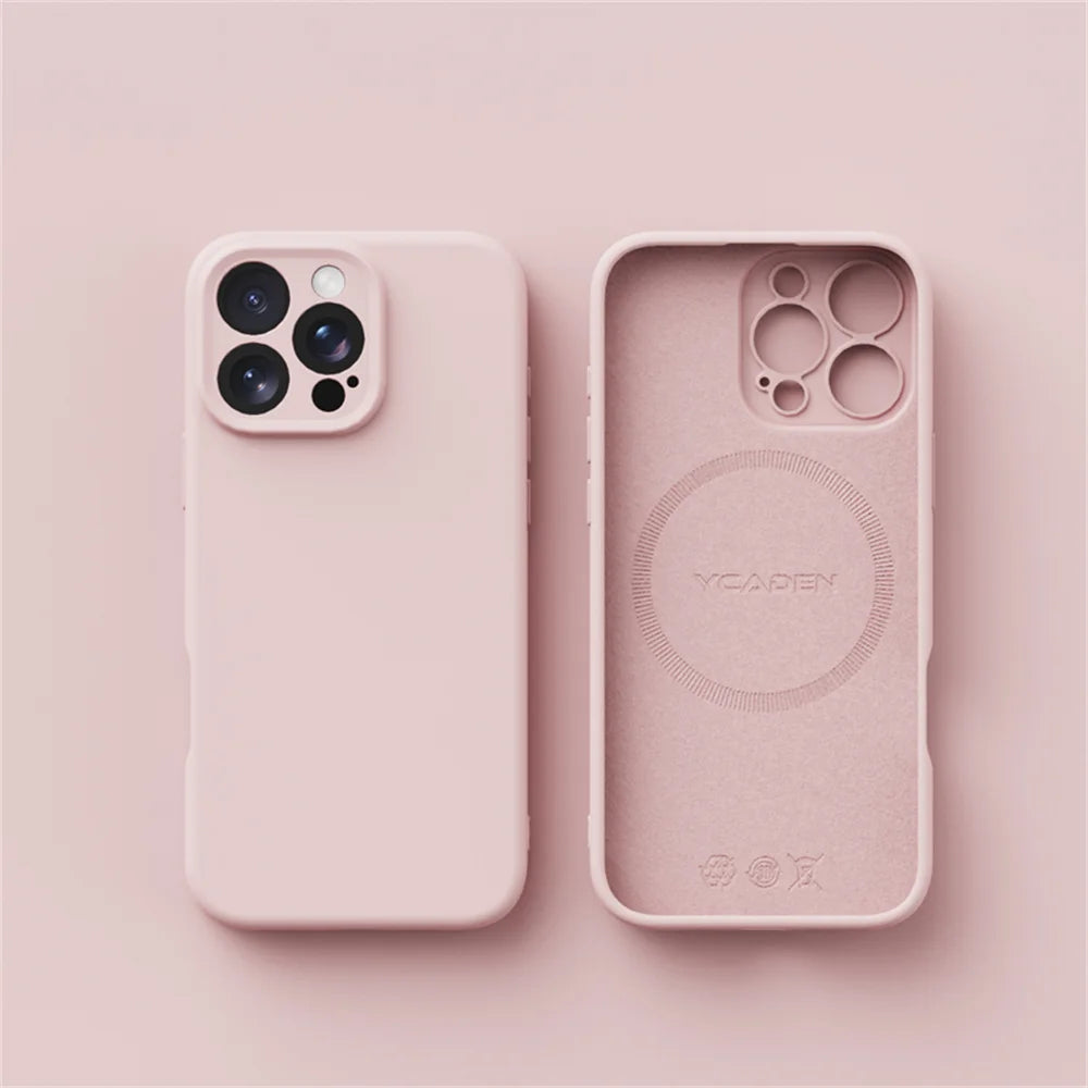 Liquid Silicone MagSafe Case for iPhone 13-16 – Smooth Skin Wireless Charging Cover
