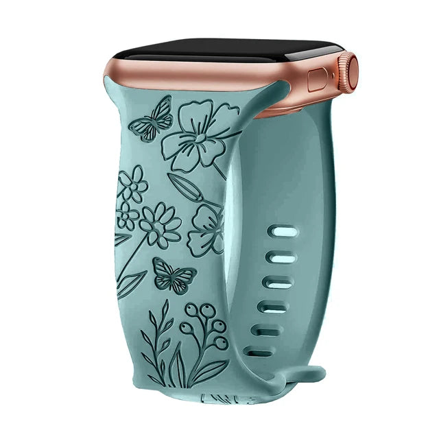 Elegant Floral Apple Watch Strap - Compatible with Series 10/9/8/Ultra