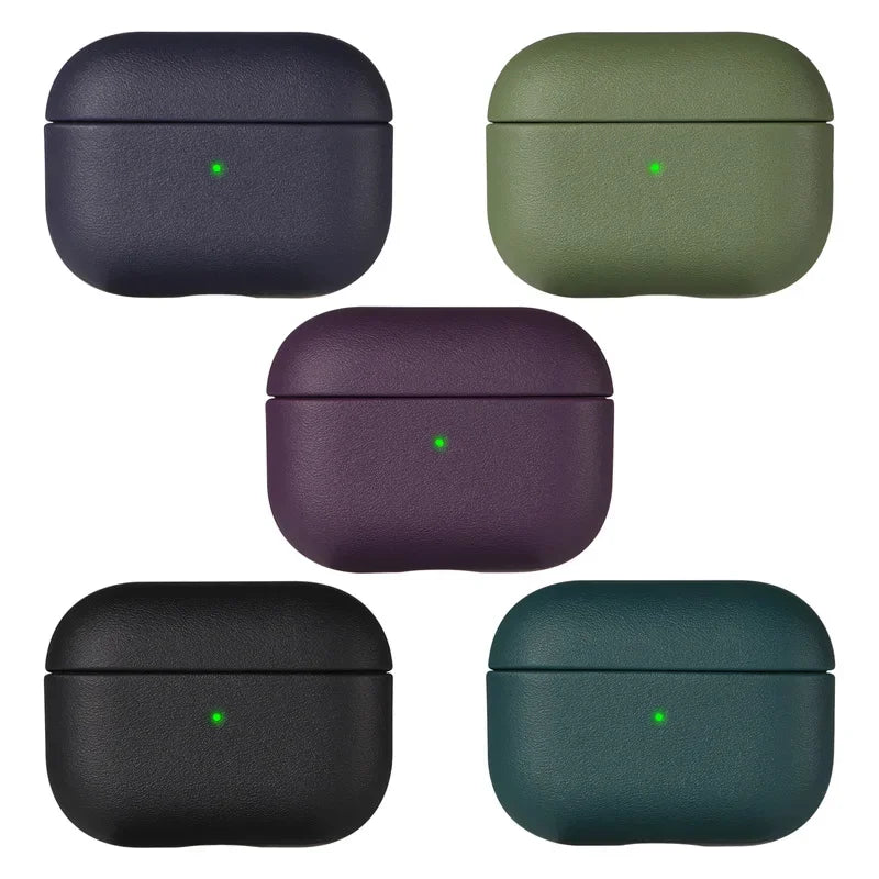 Leather AirPods Pro 2 Case - Premium Cover for AirPods 3/4 & Pro (USB-C) - Protective Bluetooth Earphone Shell