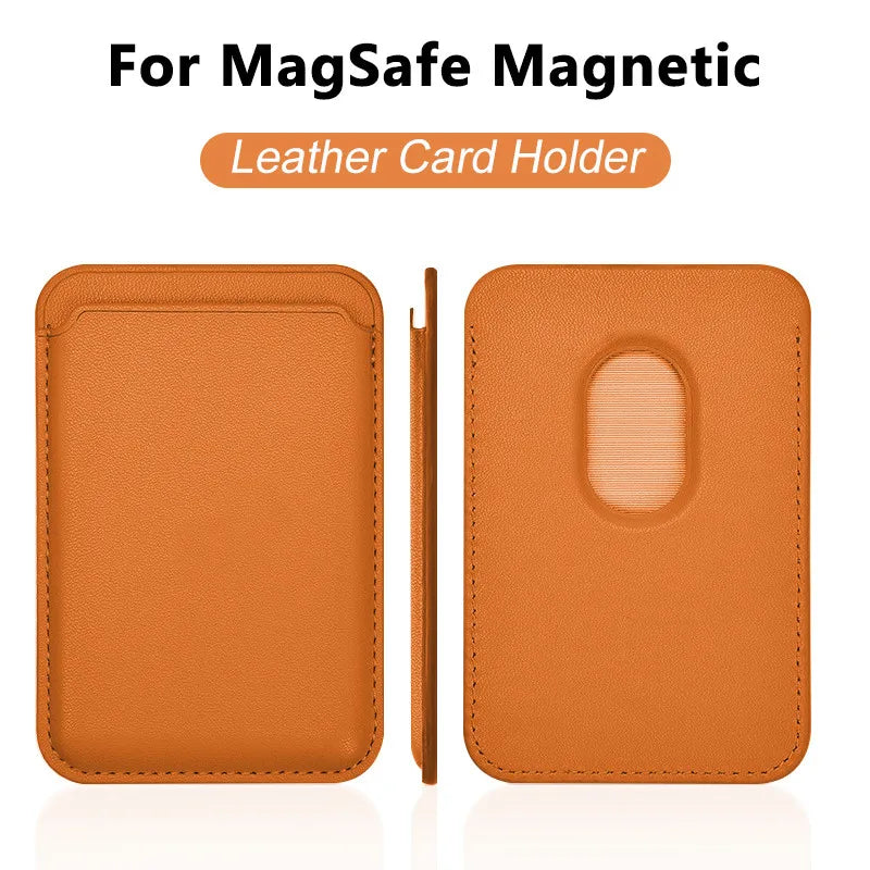Magnetic Leather Wallet Case for iPhone 15 Pro Max/14/13 – Magsafe Card Holder & Phone Cover (6 Cards)