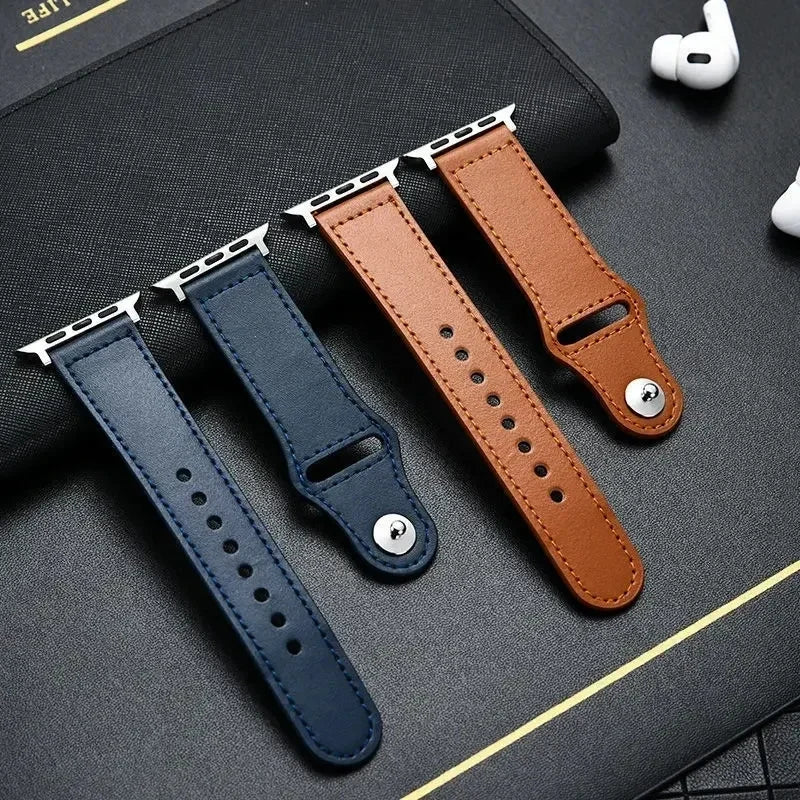 Premium Leather Strap - Compatible Apple Watch Series 3-9/SE/Ultra (All Sizes)