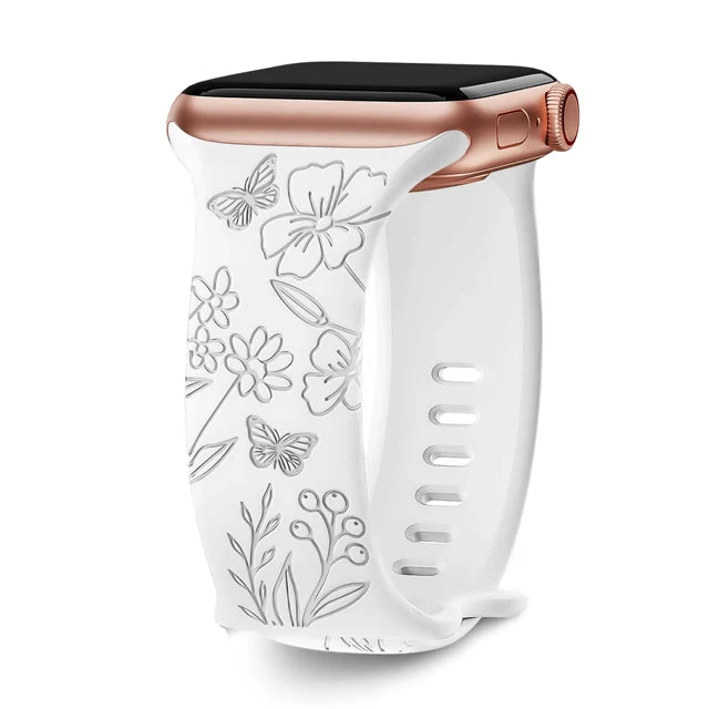 Elegant Floral Apple Watch Strap - Compatible with Series 10/9/8/Ultra