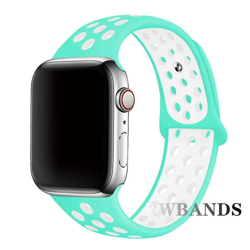 S port Strap for Apple Watch 38mm-49mm - Breathable Silicone Band for Series Ultra 2/10/9/8/SE (40mm 44mm 45mm)