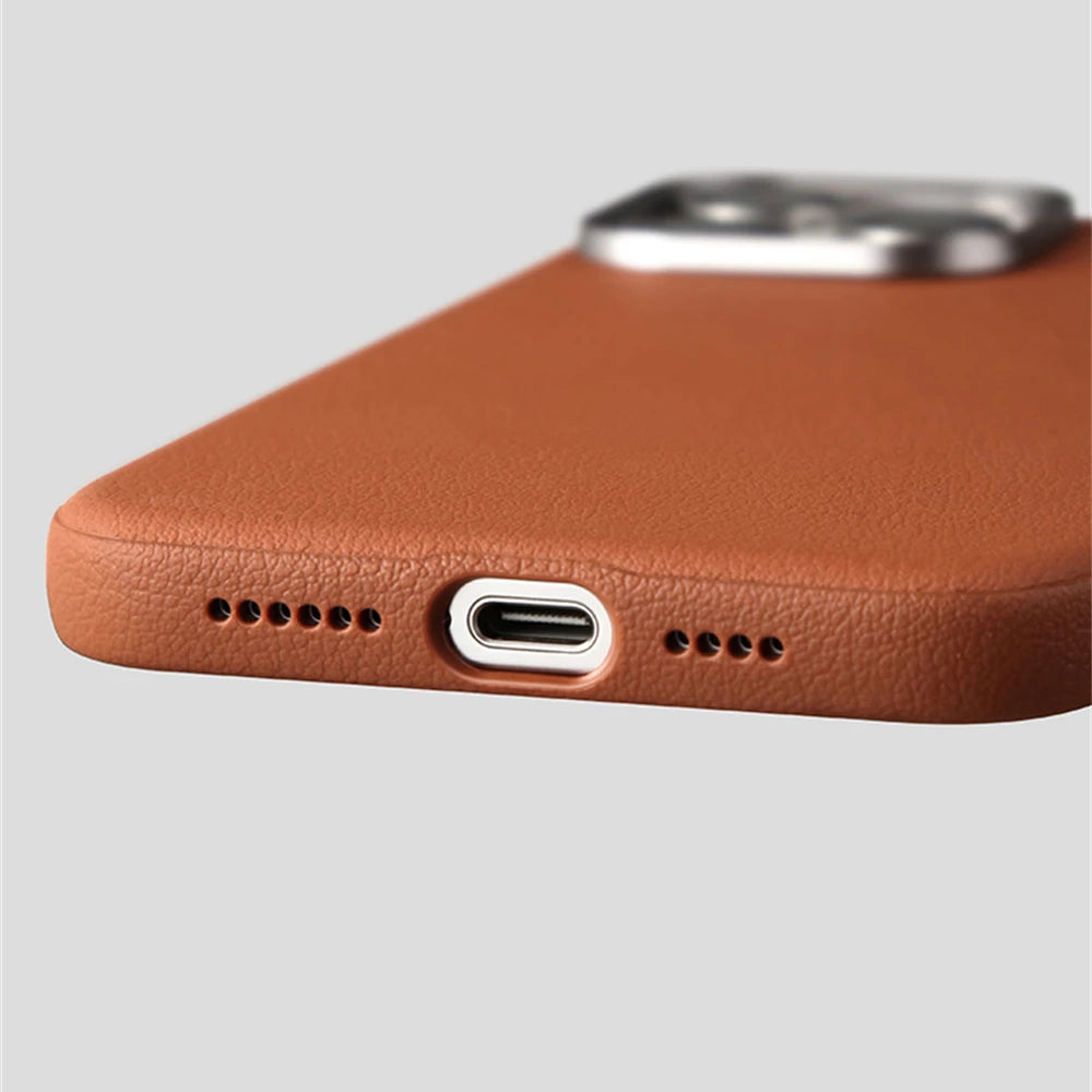 Leather Magnetic MagSafe Case for iPhone 14–16 Pro Max – Slim & Shockproof