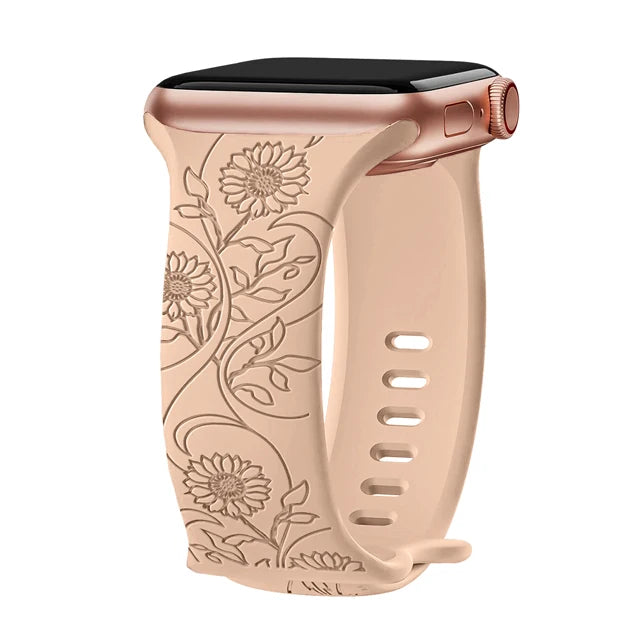 Elegant Floral Apple Watch Strap - Compatible with Series 10/9/8/Ultra