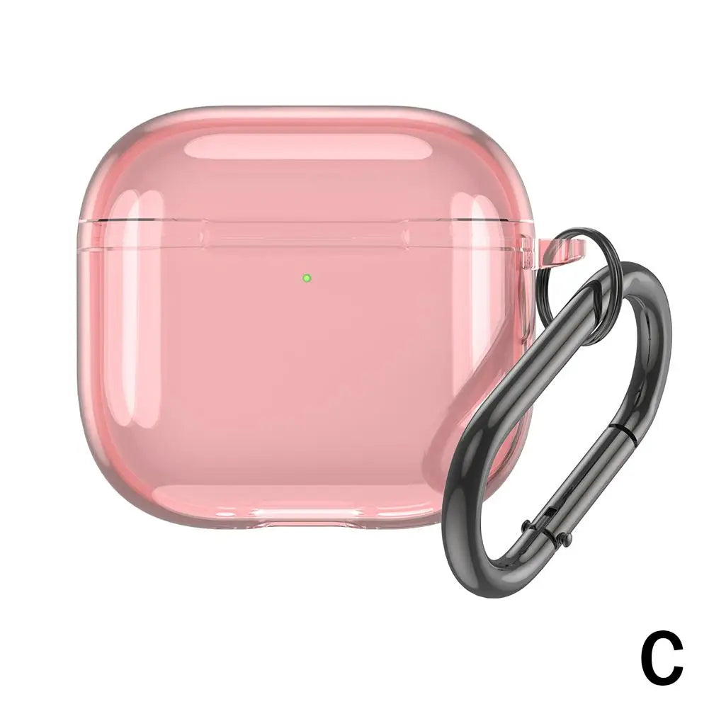 AirPods 4 Case Cover – Translucent Slim Sleeve with Carabiner