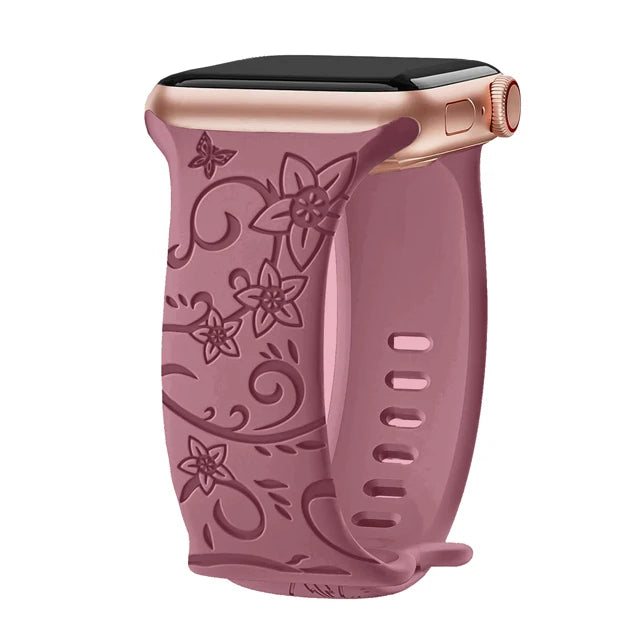 Elegant Floral Apple Watch Strap - Compatible with Series 10/9/8/Ultra