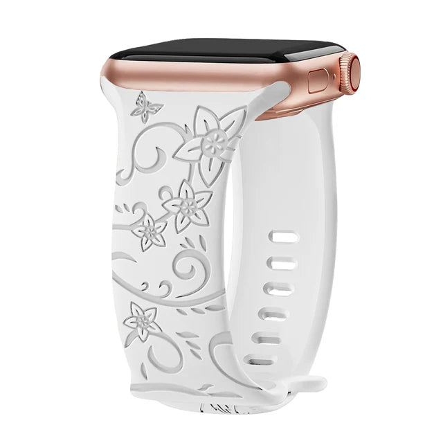 Elegant Floral Apple Watch Strap - Compatible with Series 10/9/8/Ultra