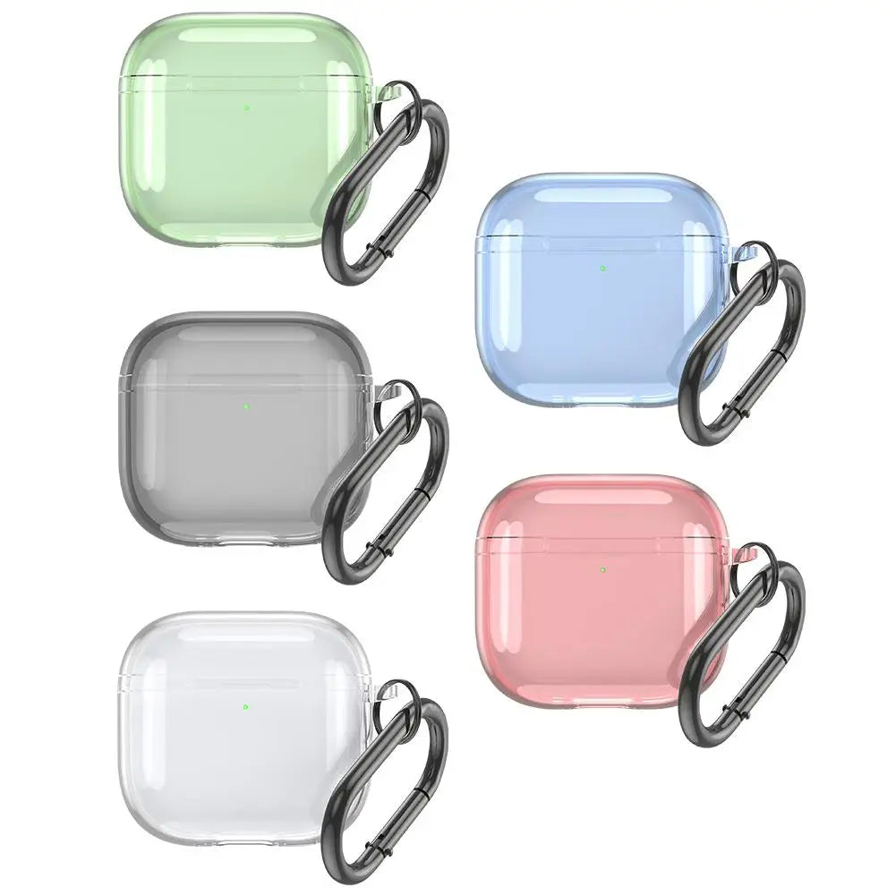 AirPods 4 Case Cover – Translucent Slim Sleeve with Carabiner