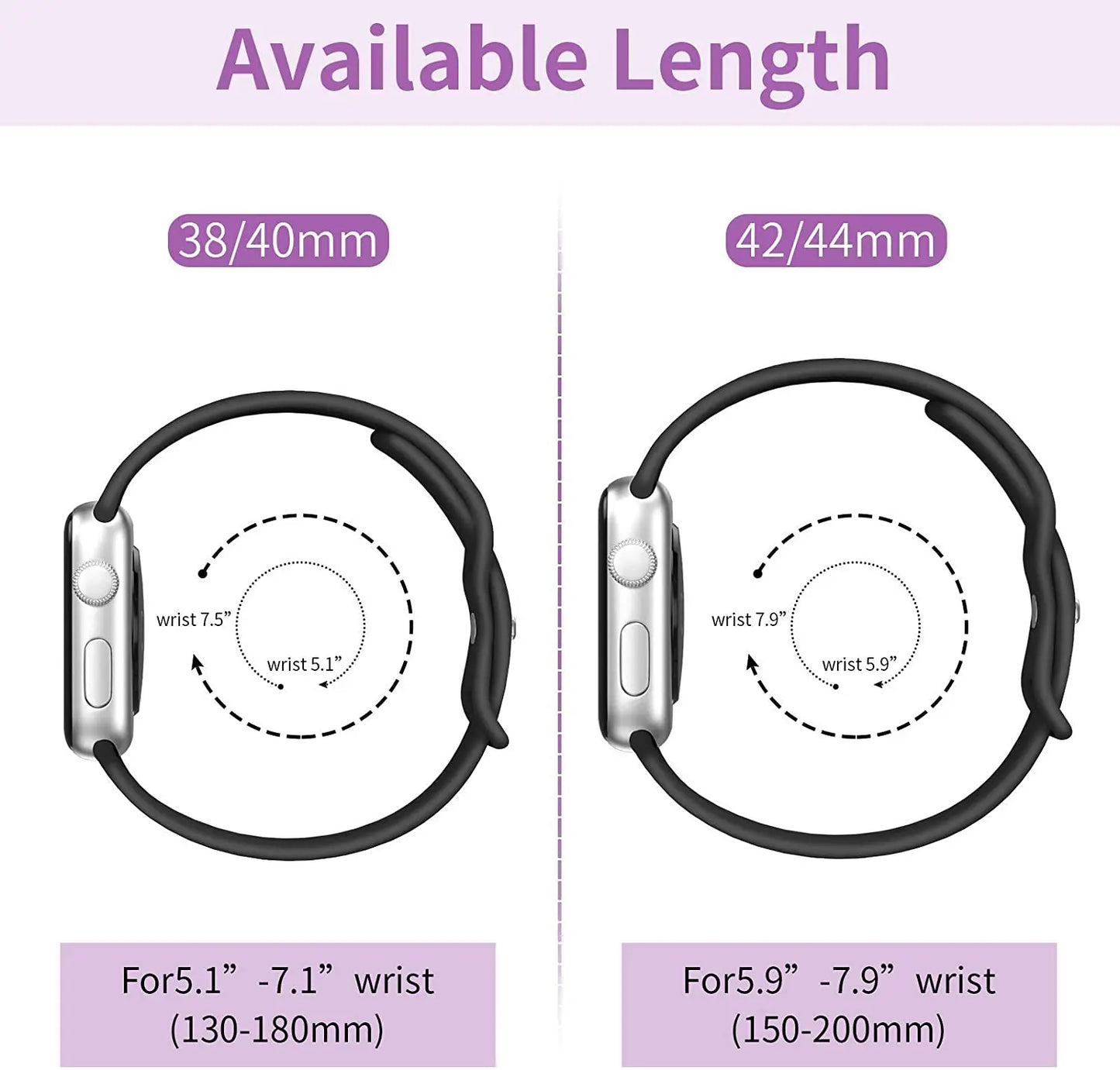 Silicone Strap for Apple Watch Ultra 2/Series 10/9/8/7/SE