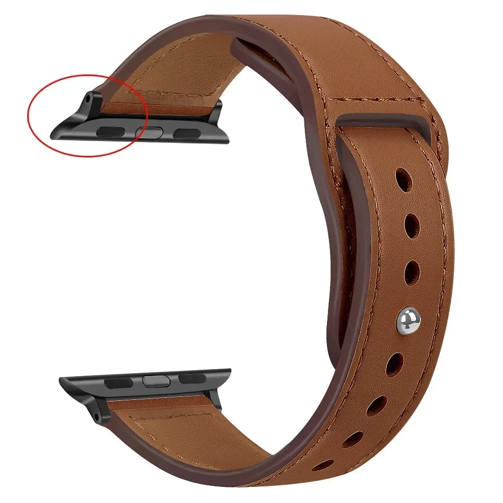 Premium Leather Strap - Compatible Apple Watch Series 3-9/SE/Ultra (All Sizes)