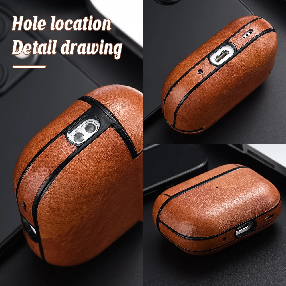 Leather AirPods Pro 2/3 Case - Premium Earphone Cover with USB-C Port